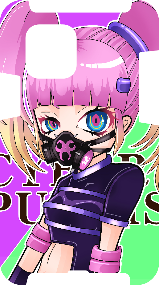 サイバーガスマスク女子スマホケース オリジナルtシャツのup T