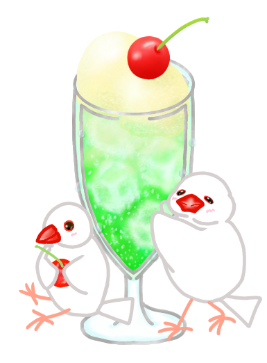 メロンクリームソーダと文鳥ず オリジナルtシャツのup T
