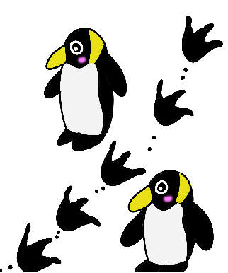 ペンギンの足跡 オリジナルtシャツのup T ペンギンの足跡 オリジナルtシャツのup T