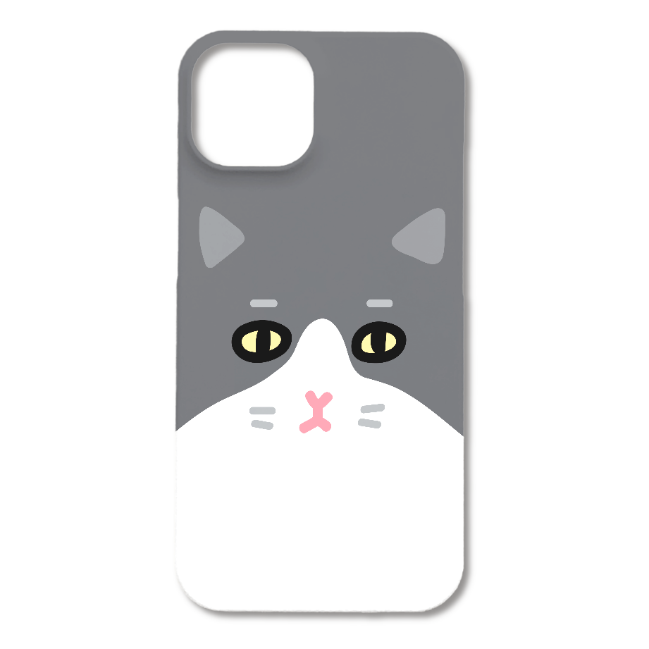 グレーのハチワレ・ケース