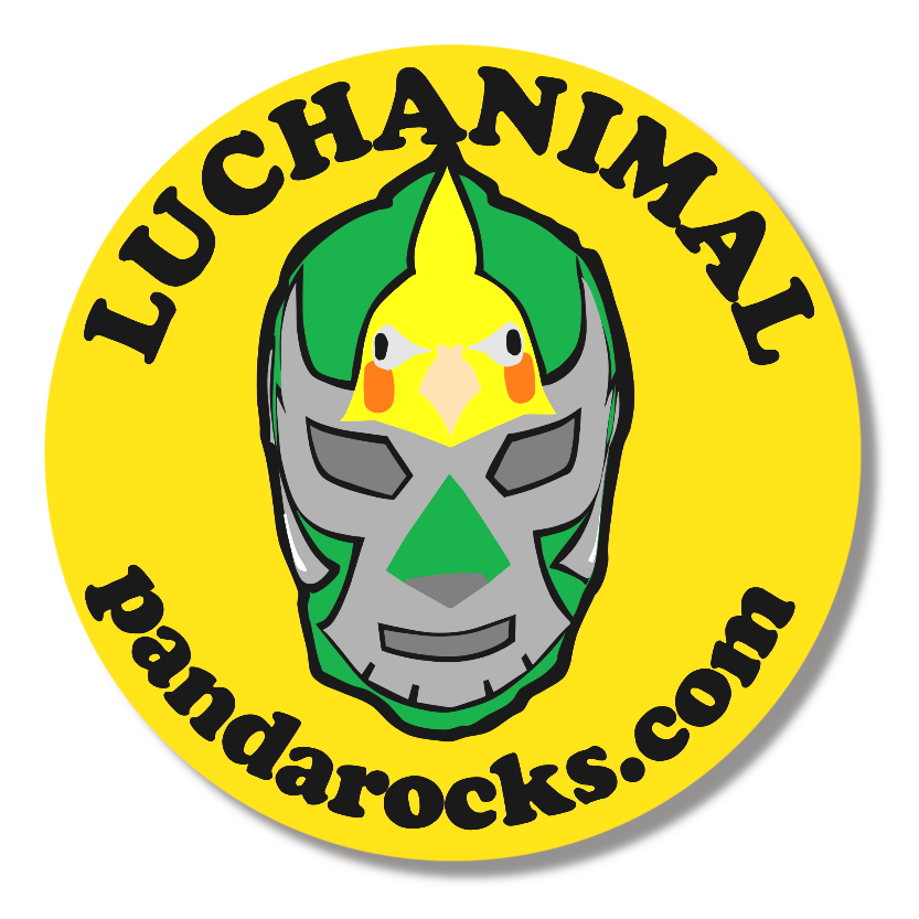 LUCHAオカメインコマスク缶バッジ/LUCHANIMAL|オリジナルTシャツのUP-T