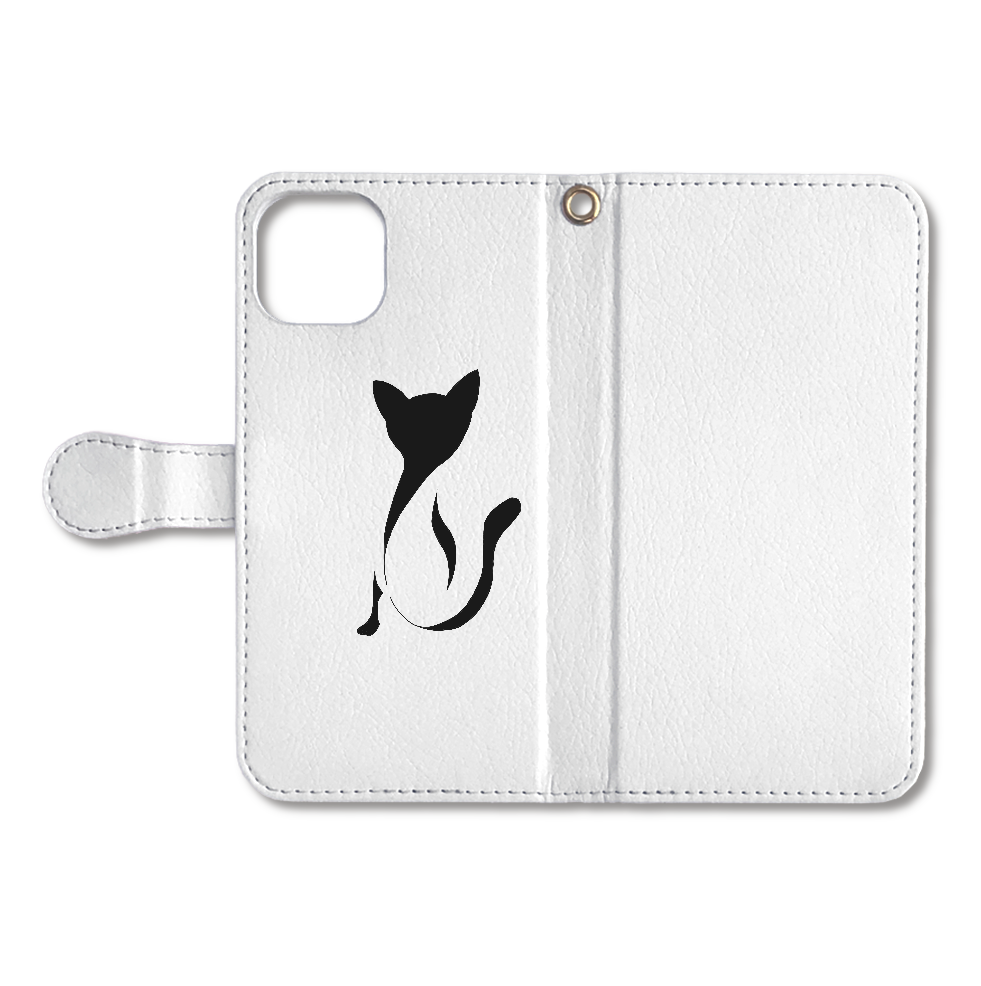 猫影-手帳型ベルト付きiPhone13