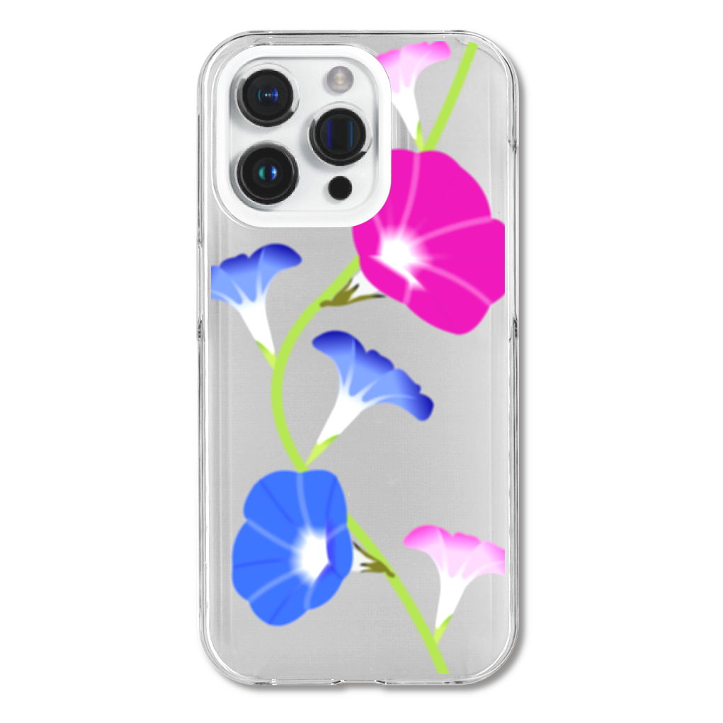 朝顔つる2  iPhone15 Pro (透明) (ハードケース)