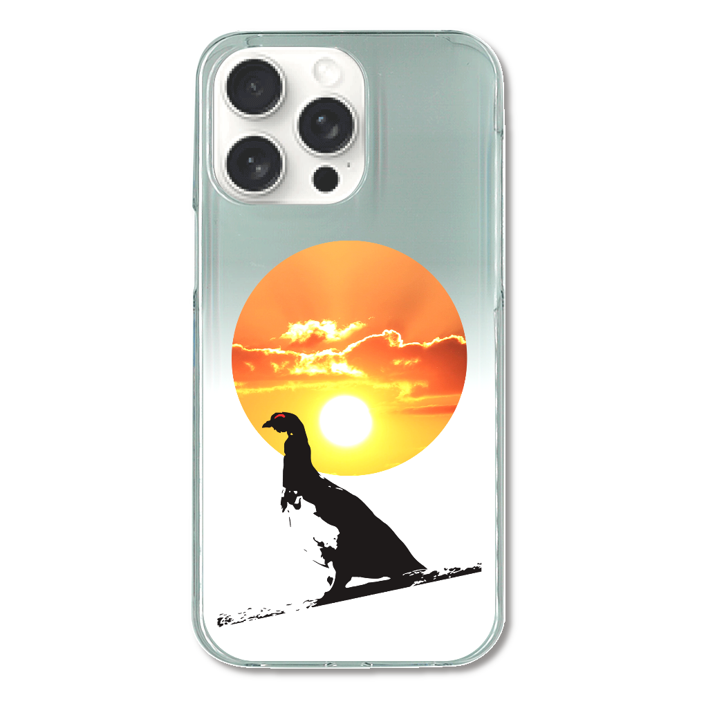 雷鳥オスと太陽 iPhone15 Pro Max (透明) (ハードケース)