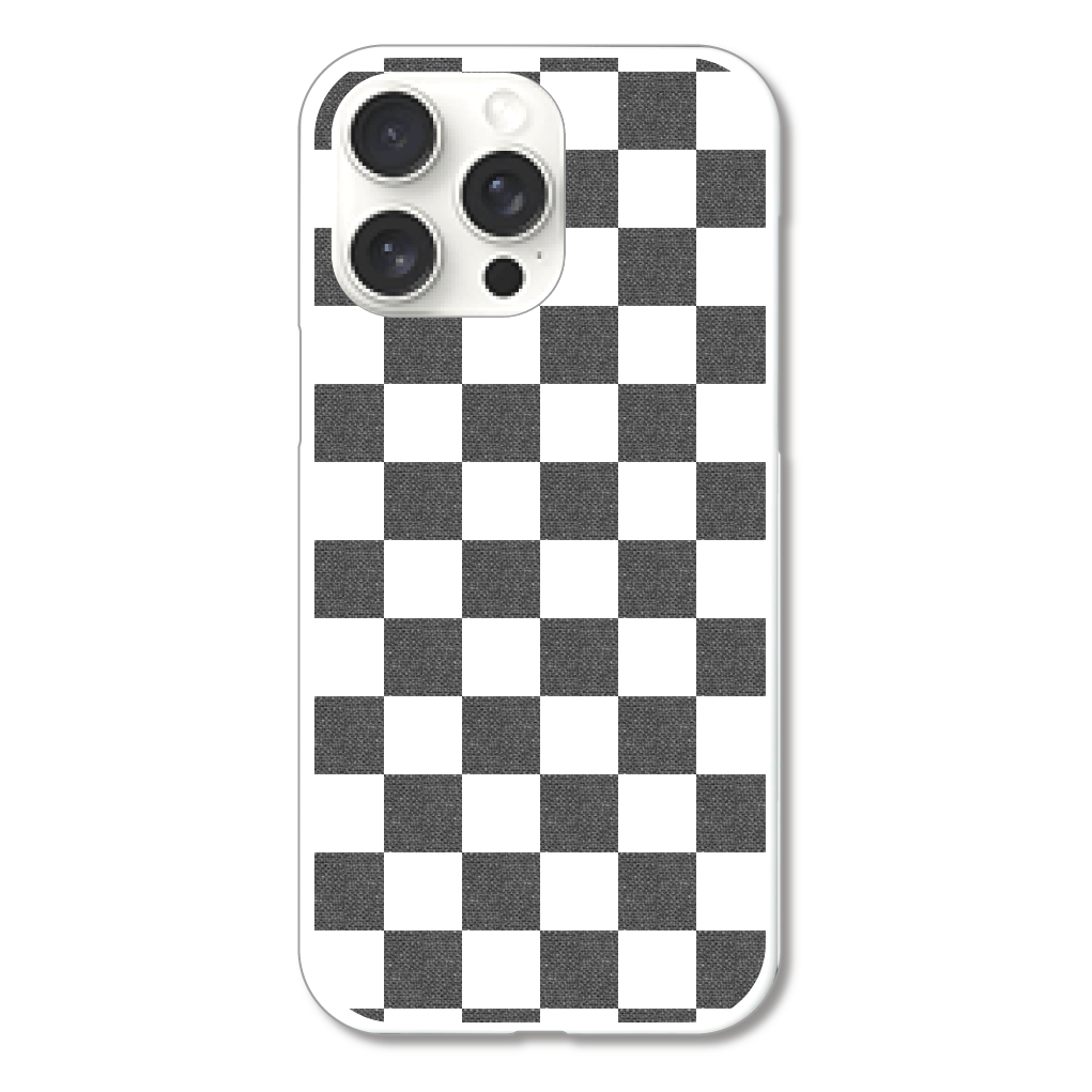 市松模様　白黒　iPhone15 Pro Max (ハードケース)