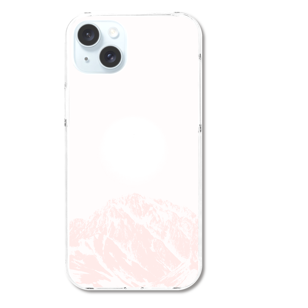 劔岳 ピンク sq-ip-emd-2042 iPhone15 Plus (透明) (ハードケース)