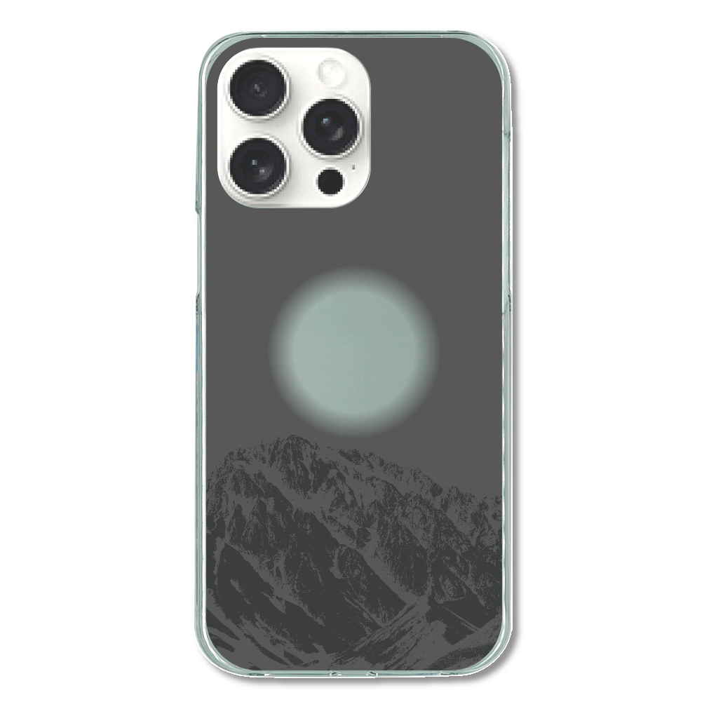 劔岳 ブラック sq-ip-emd-2046 iPhone15 Pro Max (透明) (ハードケース)