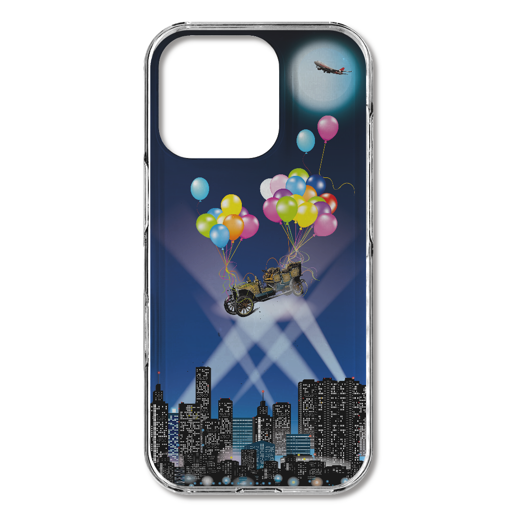 S16p040　シュール『風船』HD iPhone16pro (透明)(ハードケース)｜PLATA