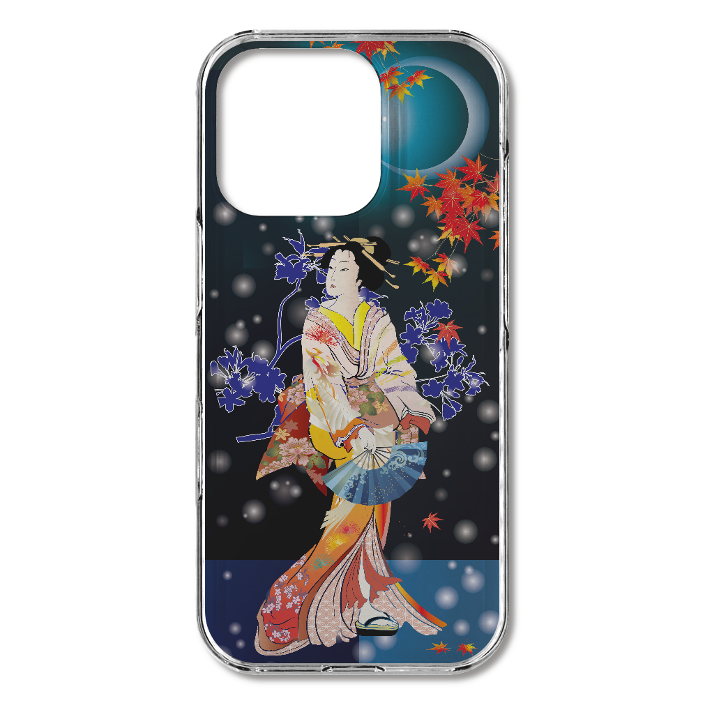 S16p055 浮世『美人』HD iPhone16pro (透明)(ハードケース)|PLATA