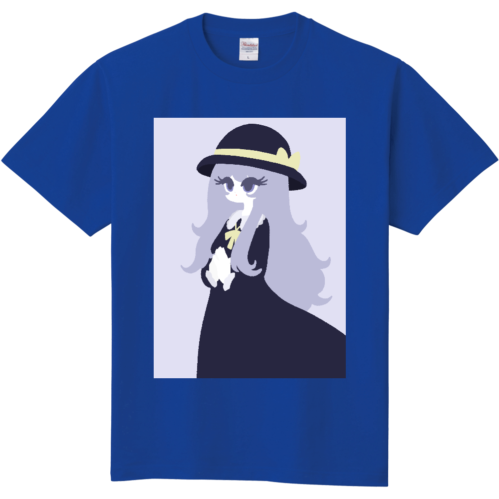 帽子の女の子tシャツ ブルー オリジナルtシャツを簡単自作 無料販売up T 最安値