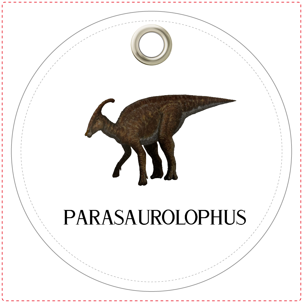 パラサウロロフスデザインのレザー調キーホルダー D Space