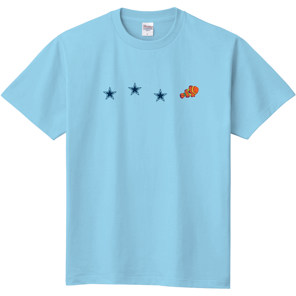 ポップカラーtシャツ しんぷる 陽気なクマノミ デキルラボ