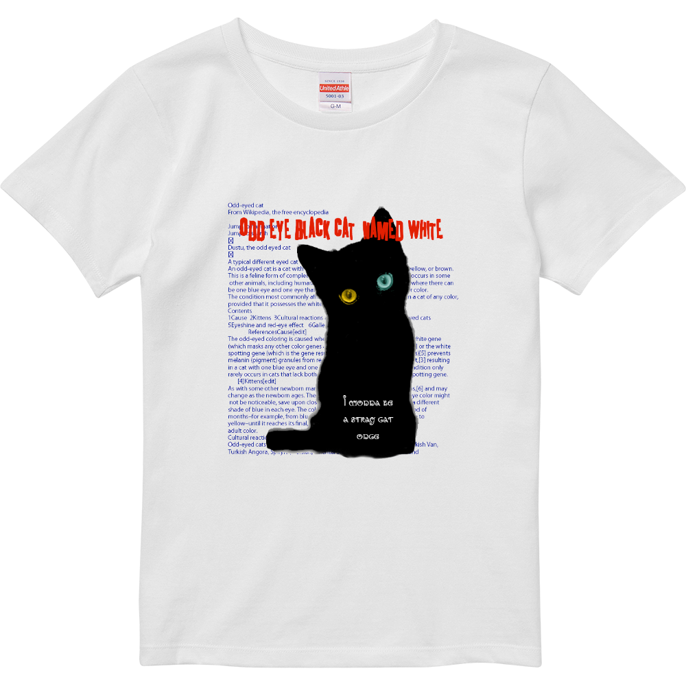 Odd Eyes Black Cat オリジナルtシャツを簡単自作 無料販売up T 最安値