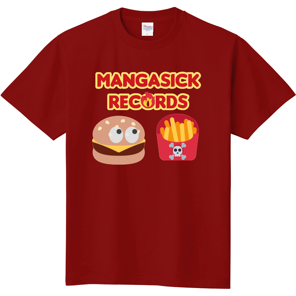 MangasickrecordsハンバーガーショップTシャツ|オリジナルTシャツのUp-T