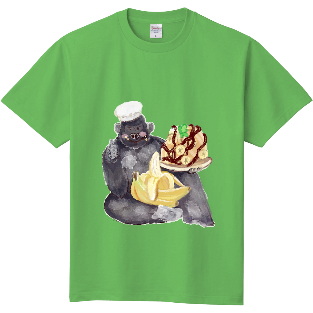 ゴリラとバナナとバナナパンケーキtシャツ オリジナルtシャツのup T