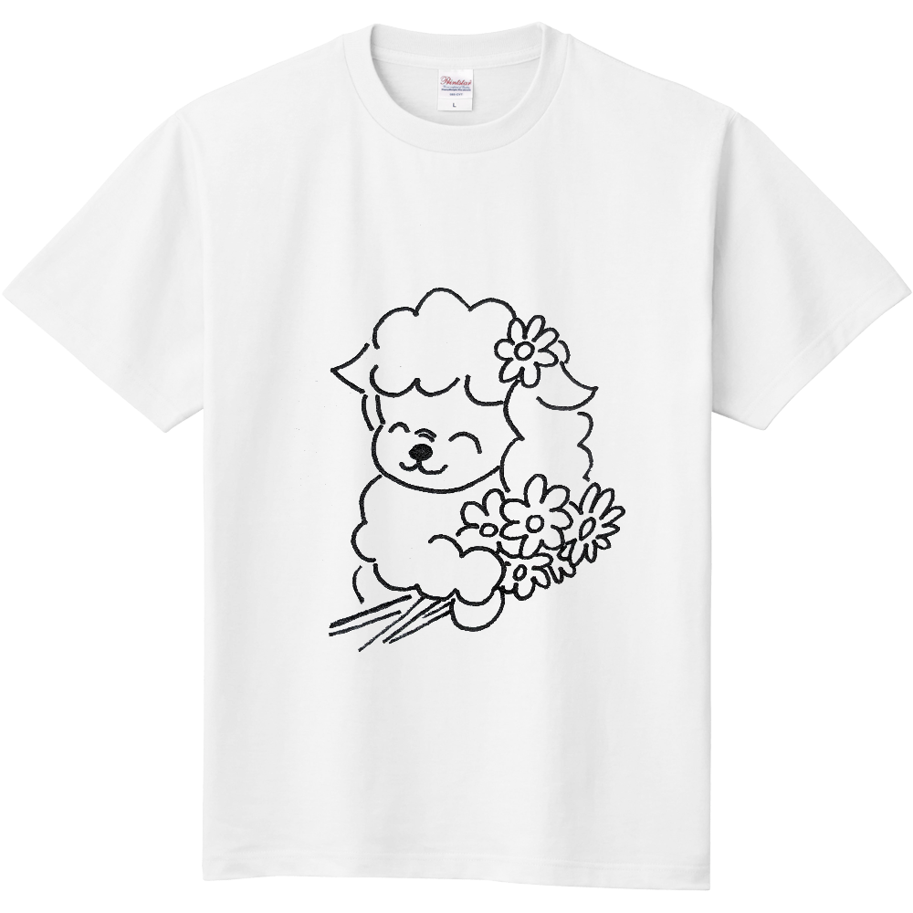 フラワー羊ちゃんtシャツ オリジナルtシャツを簡単自作 無料販売up T 最安値