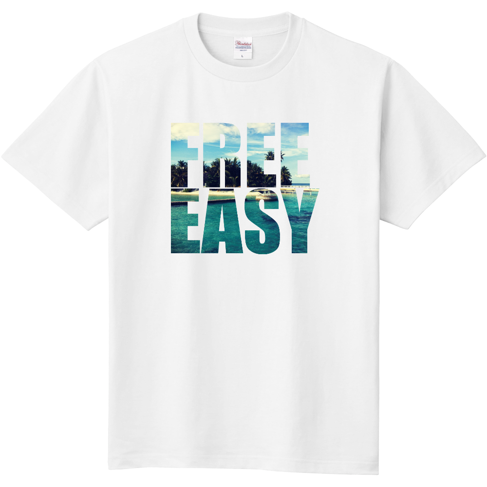 サーフロゴtシャツ Free Easy ビーチフォトプリントtシャツ Lot 007 オリジナルtシャツのup T