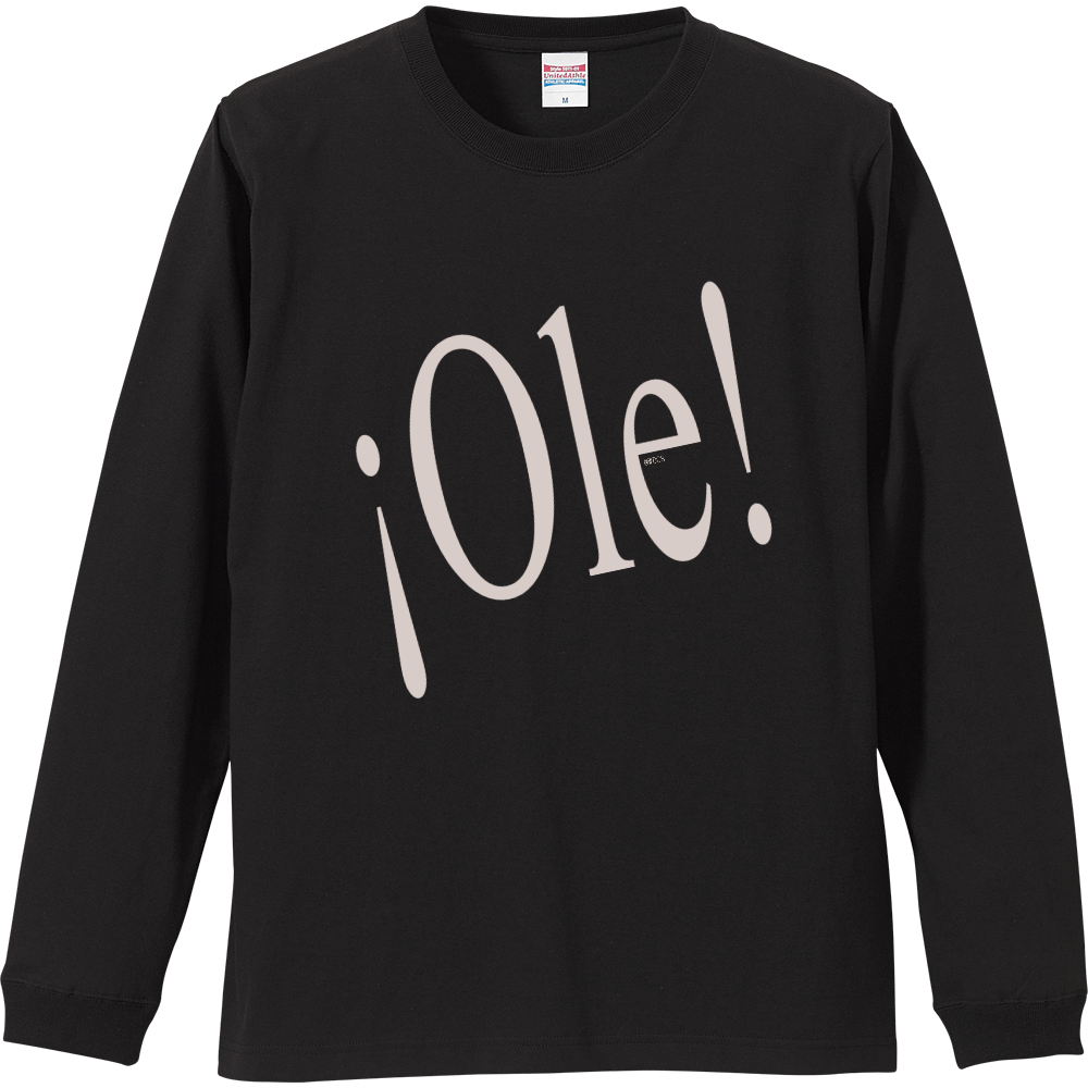 【フラメンコ】長袖Tシャツ¡Ole! 黒×ライトグレージュ|オリジナルTシャツのUp-T