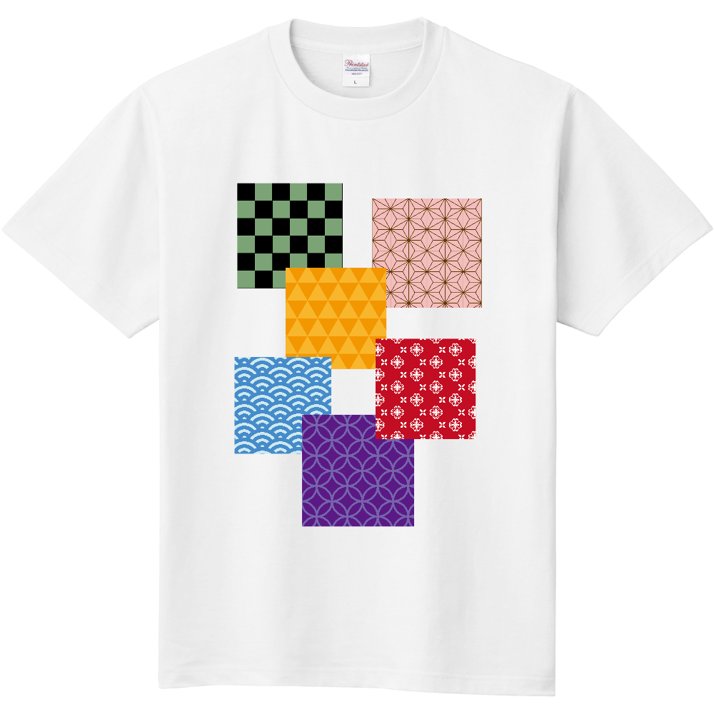 和柄パッチワーク風|オリジナルTシャツのUP-T