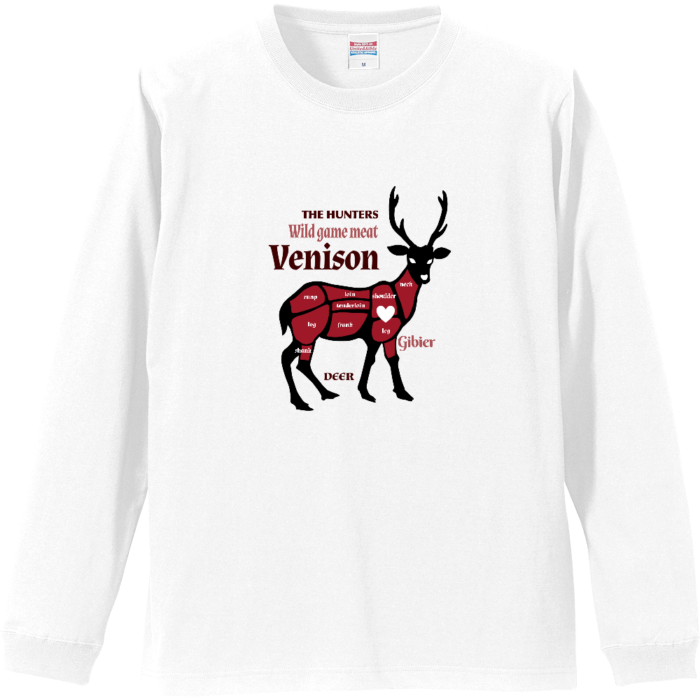 鹿肉／淡色カラーTシャツ用デザイン|オリジナルTシャツのUP-T