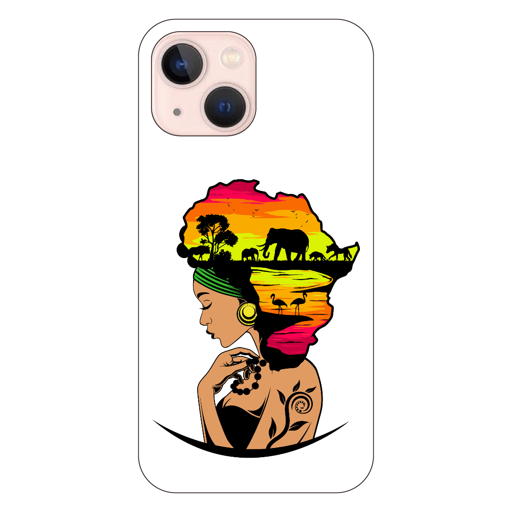 iPhone13mini ケース African Goddess