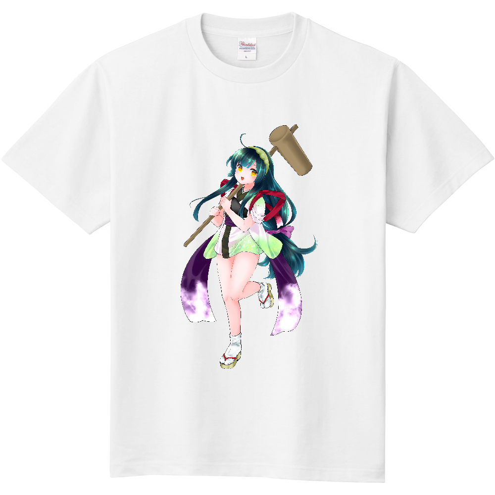 東北ずん子】 Tシャツ-B ホワイト│De.No.Mi