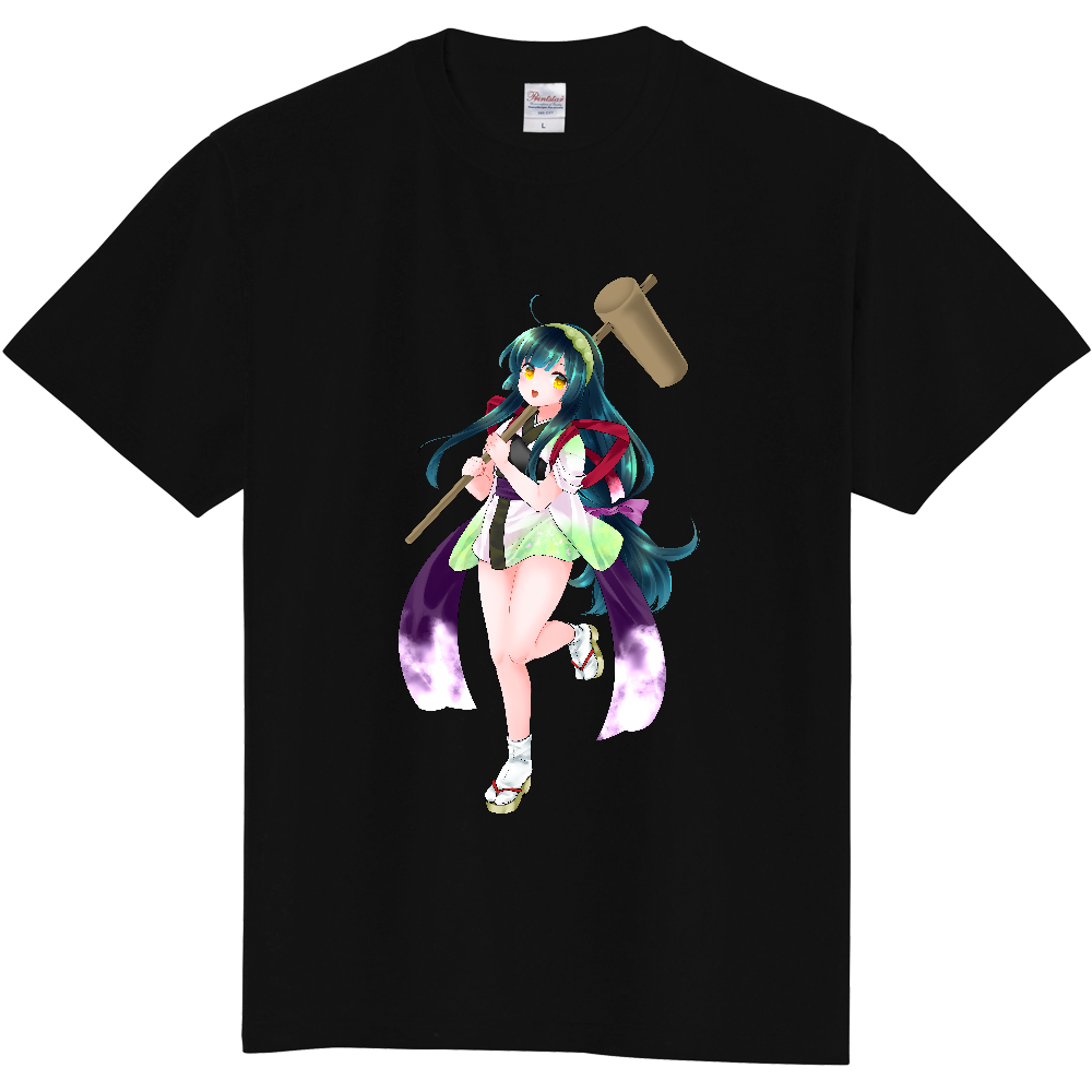 東北ずん子】 Tシャツ-B ブラックプレミアム│De.No.Mi