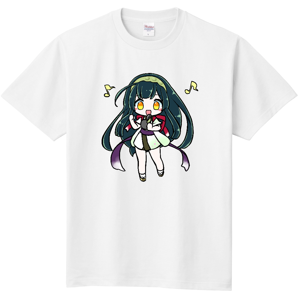 東北ずん子】 Tシャツ-C ホワイト│De.No.Mi