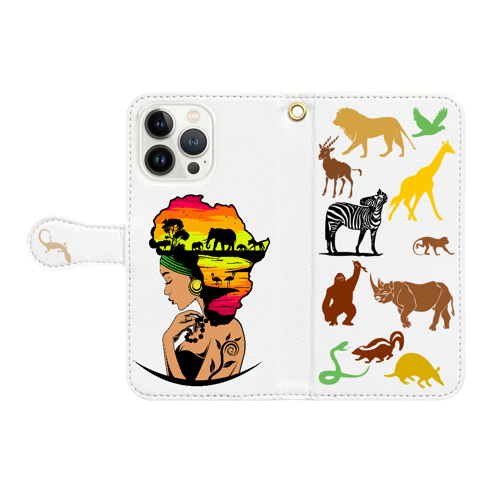 iPhone13Pro Wallet Case African Goddess