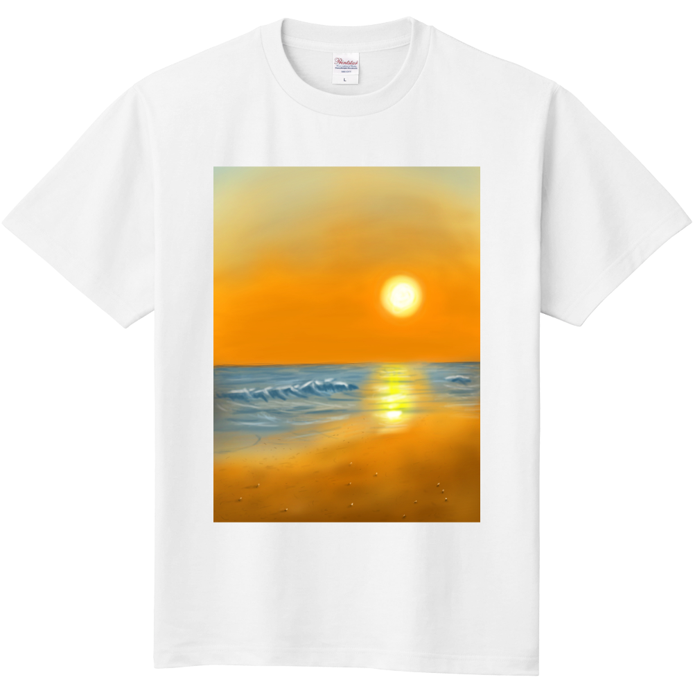 夕日 Sunset イラスト オリジナルtシャツのup T