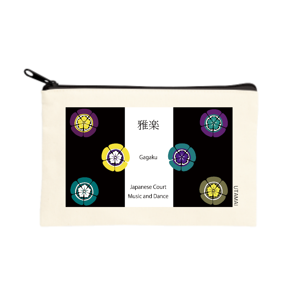 ポーチ（S）　左方・窠紋（さほう・かのもん）・黒　No.0007