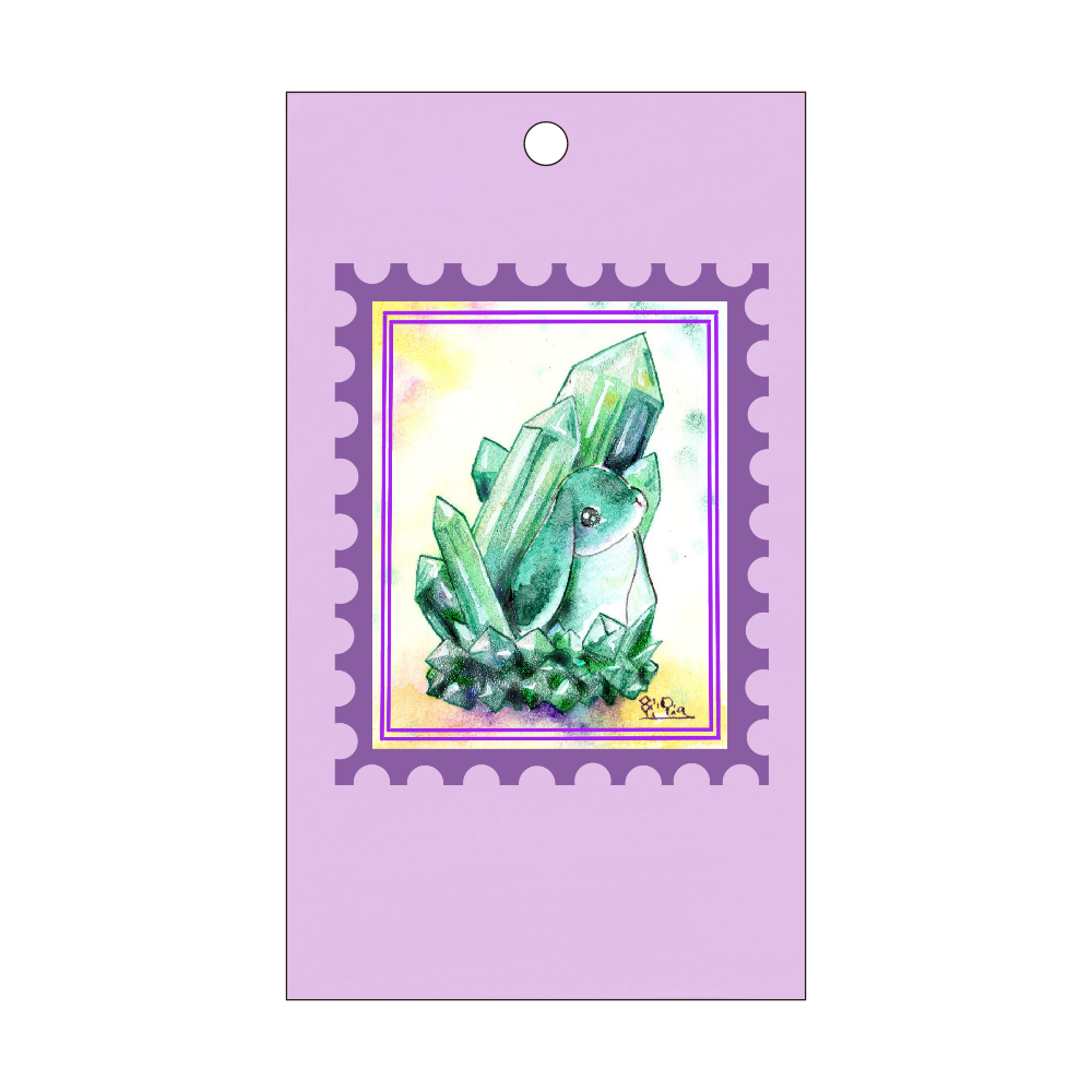 うさぎ切手風キーホルダー