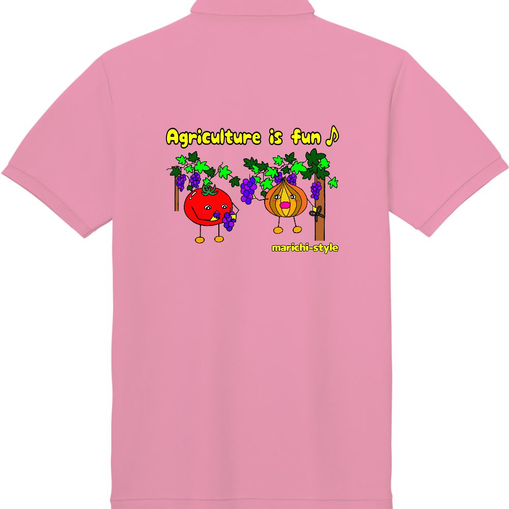 野菜’sトマト＆玉ねぎ『農業は楽しい♪』ポロシャツ