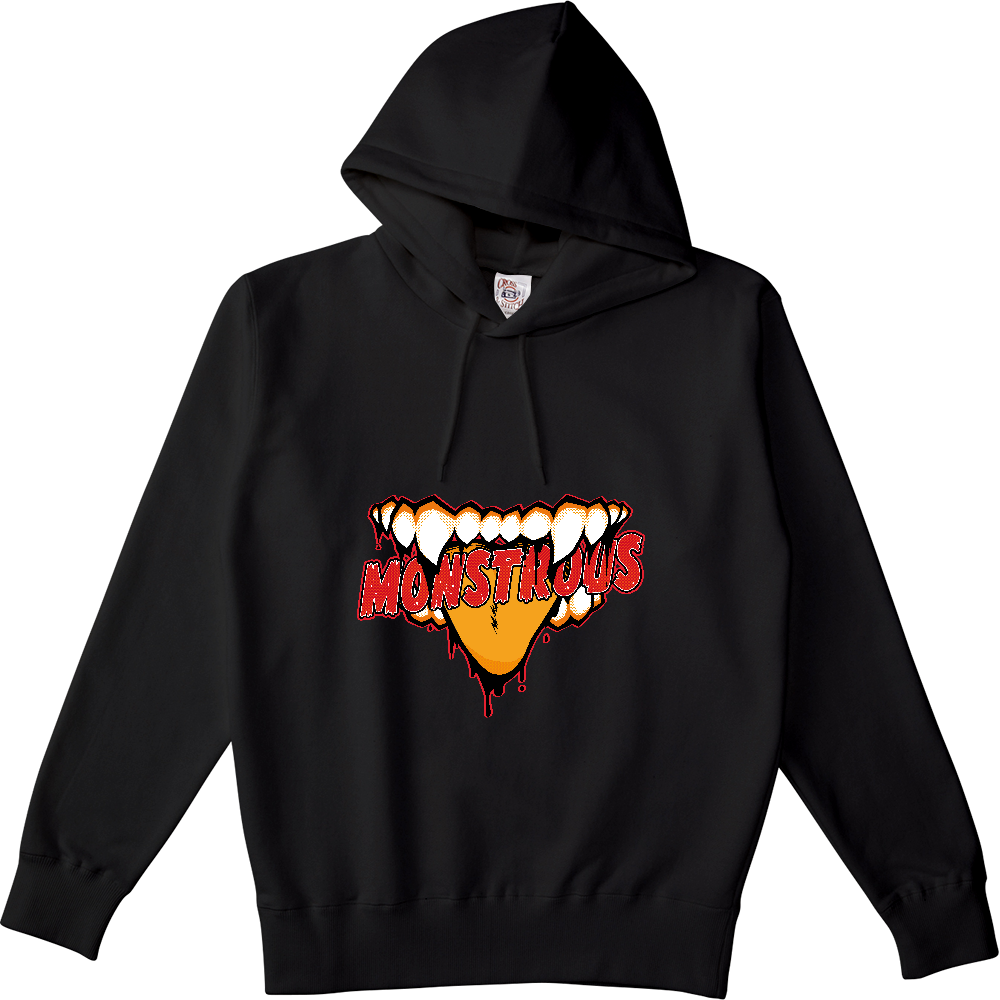 ケモノぽいキバパーカーC（ブラッド・オレンジ）