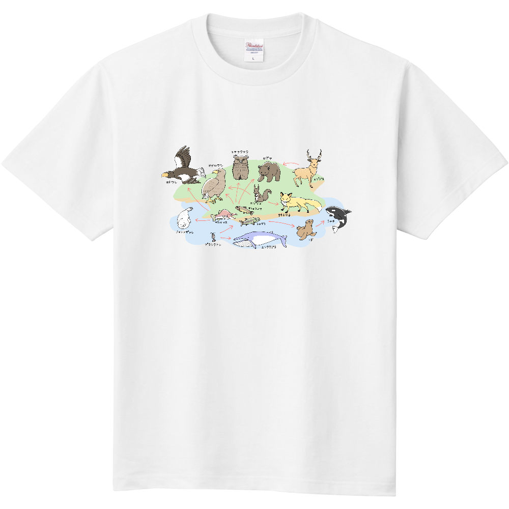 知床の食物連鎖 オリジナルtシャツのup T