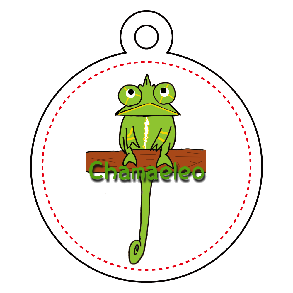 エボシカメレオンのアクリルキーホルダー