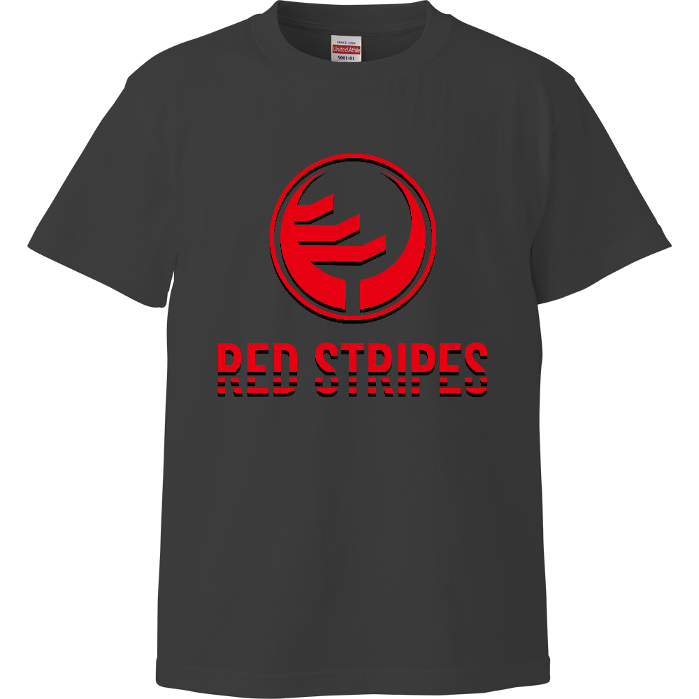 RED STRIPES #03 T-shirt Black