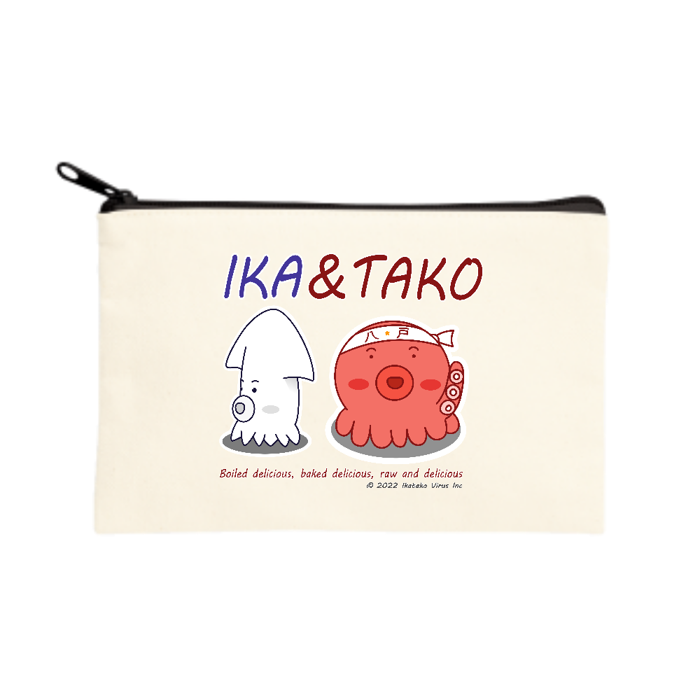 新型イカタコウイルス] IKATAKO オリジナルポーチ (イケメンなイカ 八戸のタコ)|オリジナルTシャツのUp-T