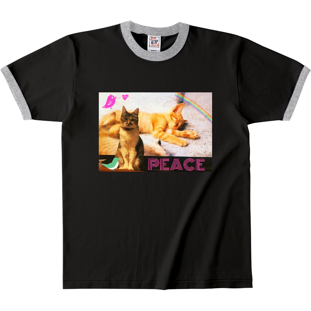 Peace Tシャツ半袖 両面プリント