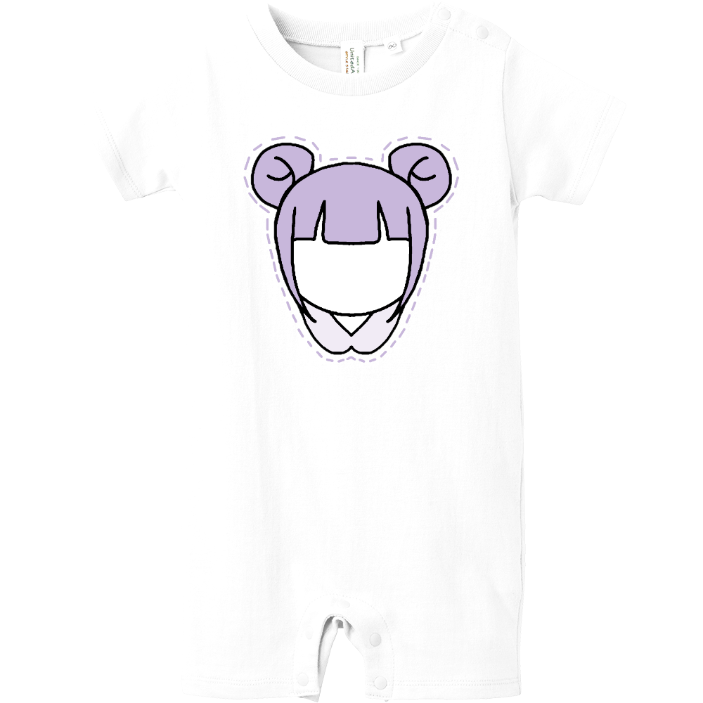 にじいろが~る ぱ~ぷるちゃん ベイビーロンパース ホワイト