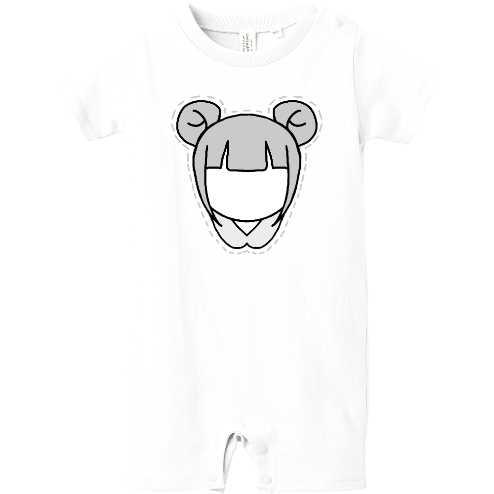 にじいろが～る　ぐれ～ちゃん　ベイビーロンパース　ホワイト