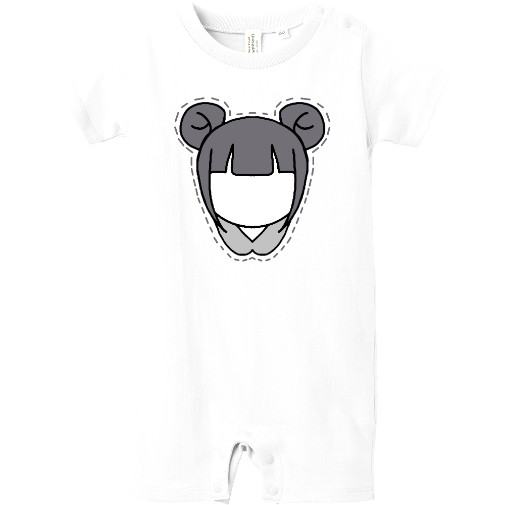 にじいろが～る　ぶらっくちゃん　ベイビーロンパース　ホワイト