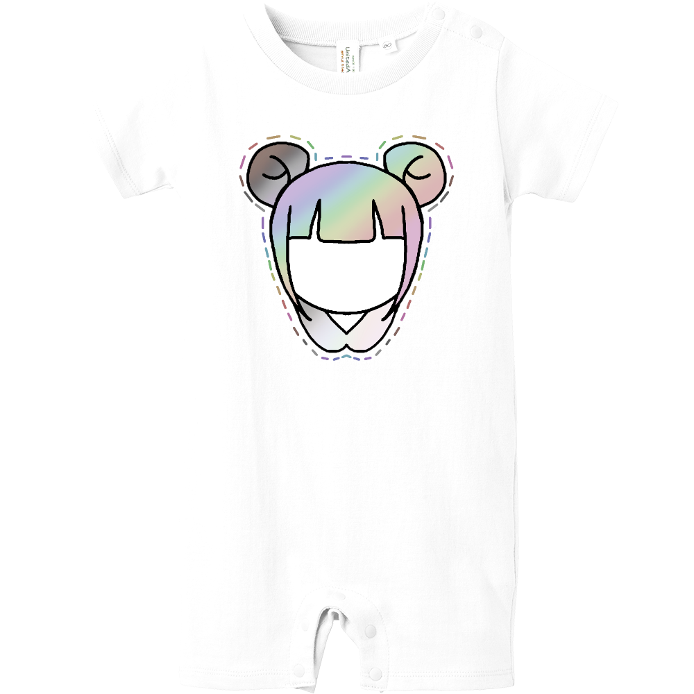 にじいろが～る　れいんぼ～ちゃん　ベイビーロンパース　ホワイト