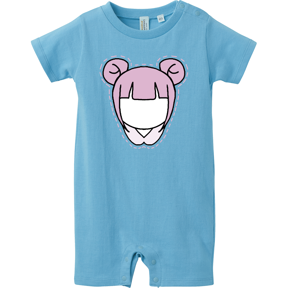 にじいろが～る　ぴんくちゃん　ベイビーロンパース　アクアブルー