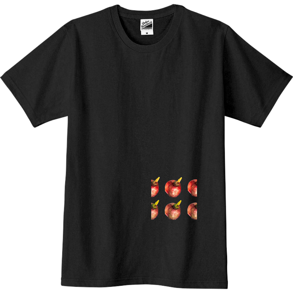 さくらんぼ Tシャツ 黒 ワンポイント