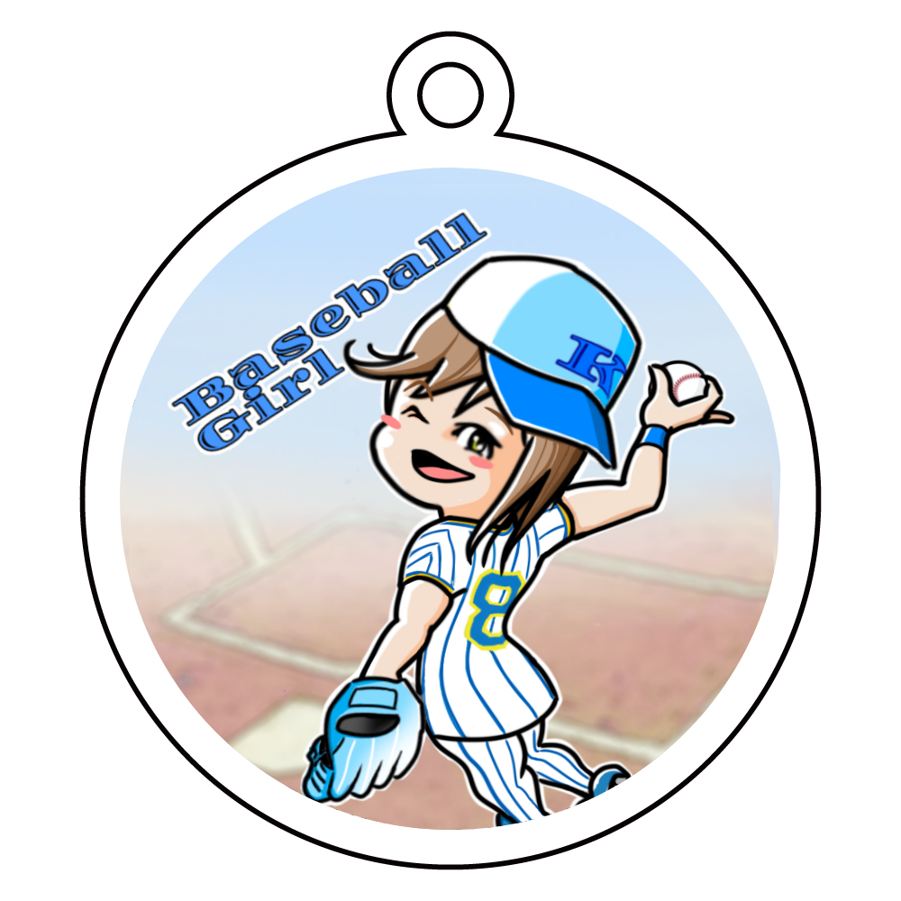 野球女子　キーホルダー（中）