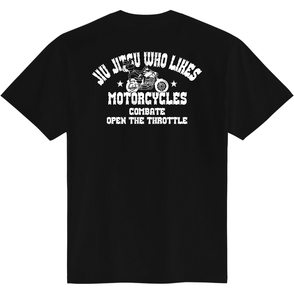 バイク好きな柔術家 Tシャツ（ホワイト文字）-定番Ｔシャツ