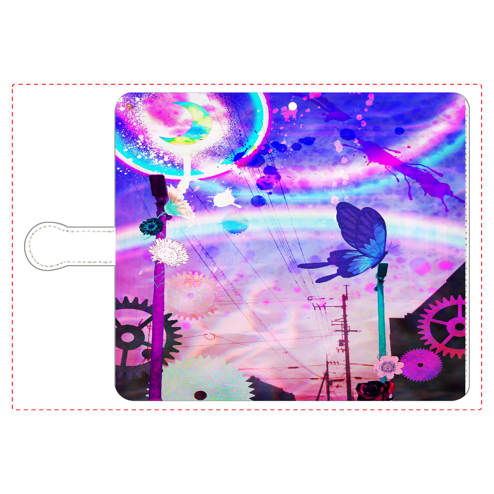 ピンク色帰り道手帳型スマホケース Android/Lサイズ