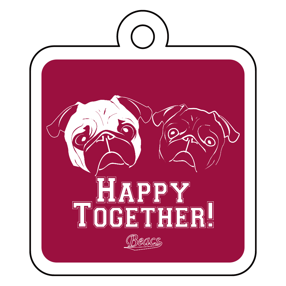 Happy Togetherキーホルダー_四角型エンジ