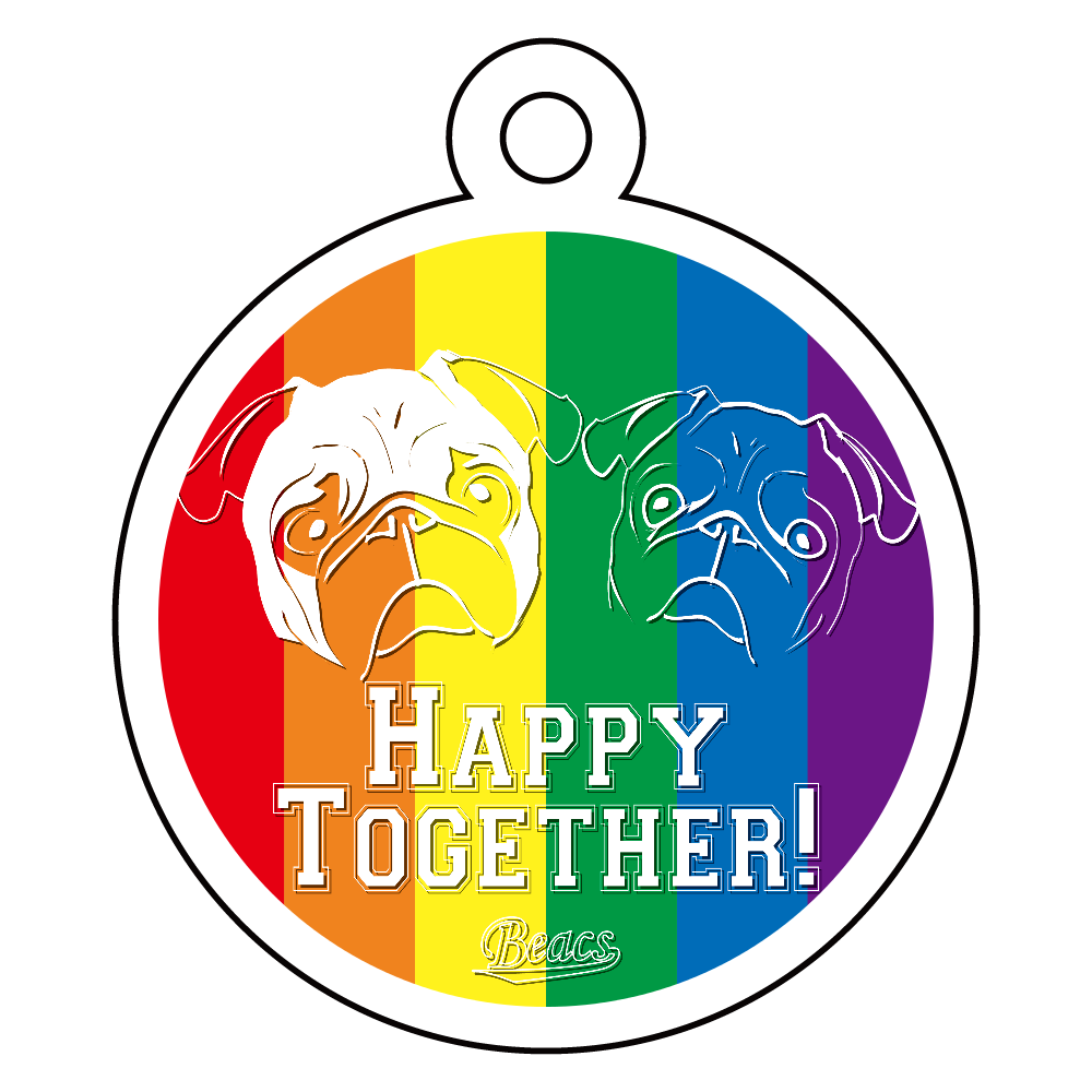 Happy Togetherキーホルダー_丸形レインボーカラー